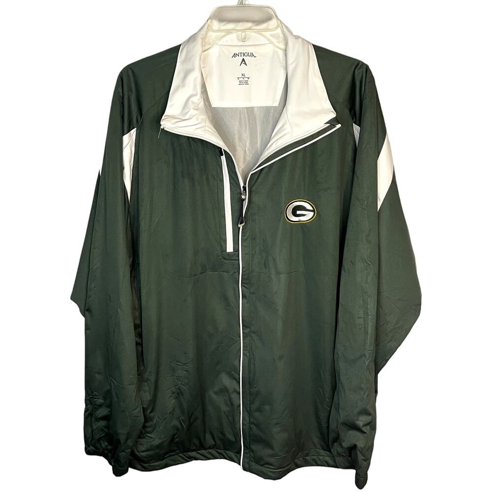 NFL Green Bay Packers Antigua Light Weight Full Zip Jacket Embroidered Size XL